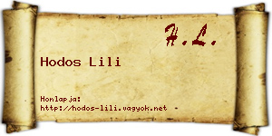 Hodos Lili névjegykártya
